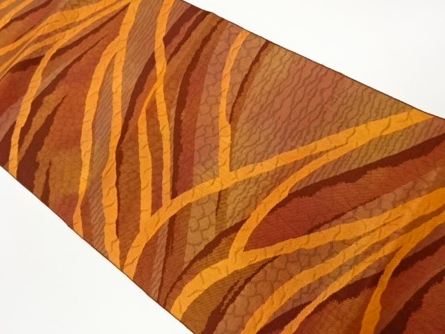 リサイクル　 本場筑前博多抽象模様織出し名古屋帯